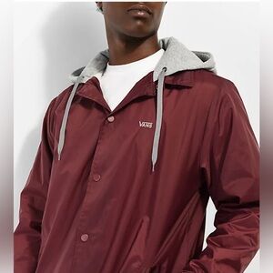 Vans Riley Burgundy Hooded Jacket Size XL| Skateboard Fleece lined